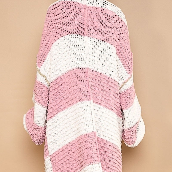 POL Pink and White Crochet Cardigan - Picture 2 of 7